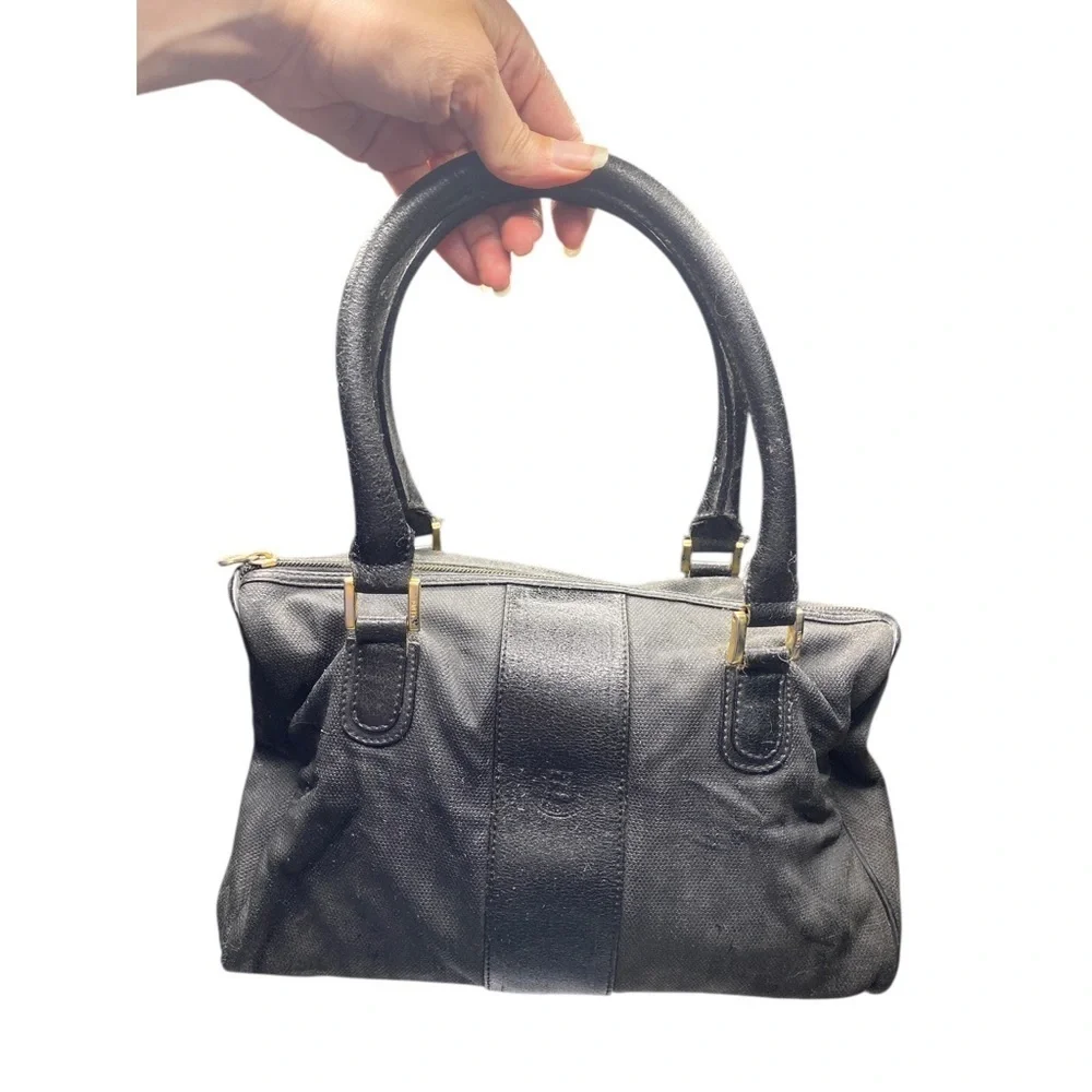 Fendi Black Vintage Satchel with Gold Accents